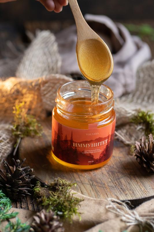 Натуральный мёд с эфирными маслами Иммунитет Volnaya