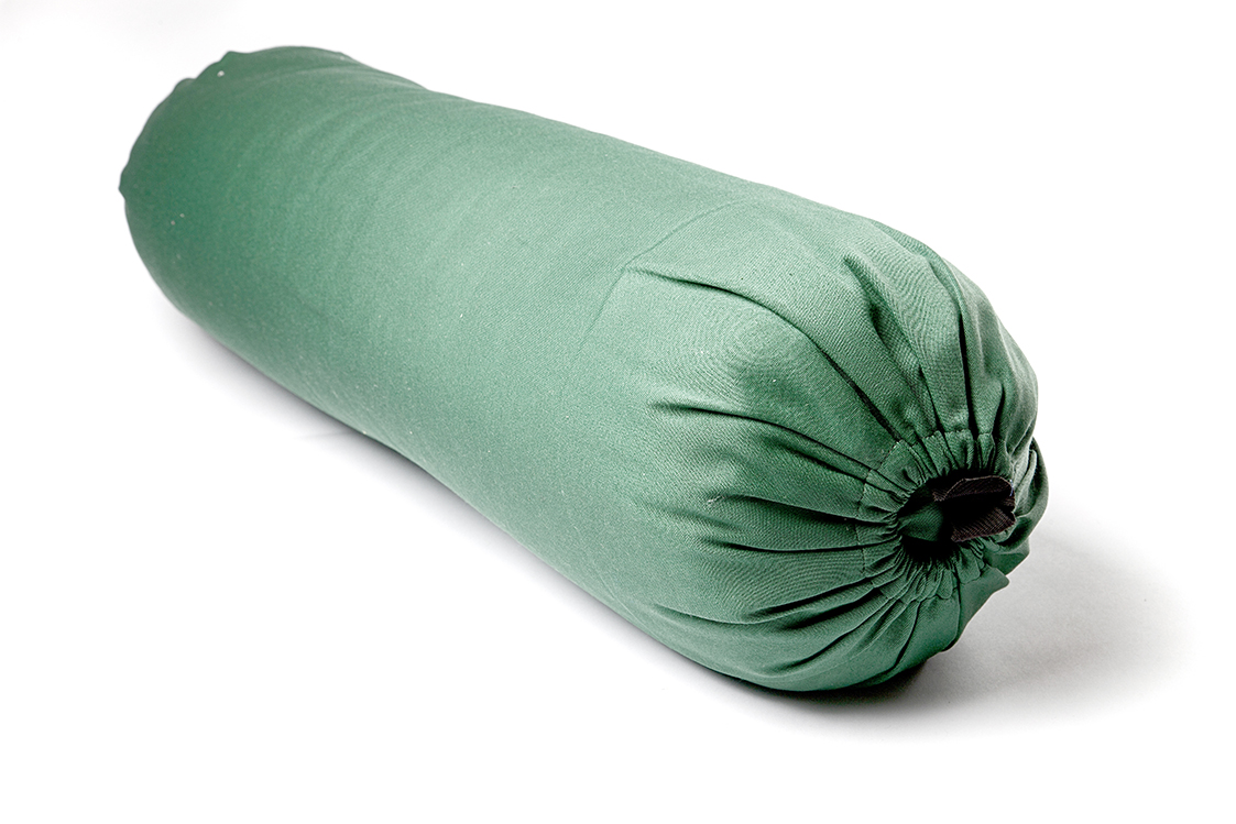 Болстер для йоги Айенгара шерстяной с хлопковым чехлом 75см Рамайога (2.5 кг, 75 см, зеленый)