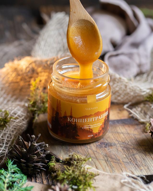 Натуральный мёд с эфирными маслами Концентрация Volnaya