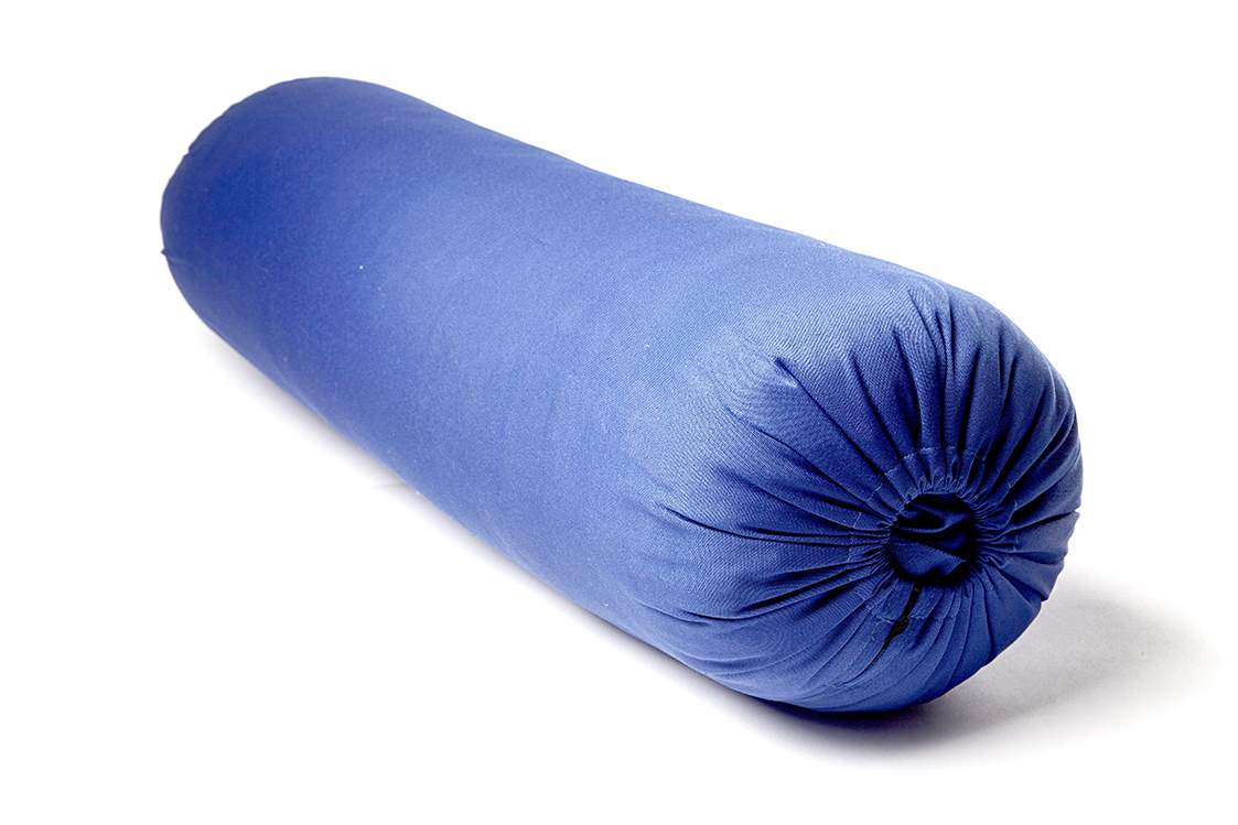 Болстер для йоги Айенгара шерстяной с хлопковым чехлом 75см Рамайога (2.5 кг, 75 см, синий)